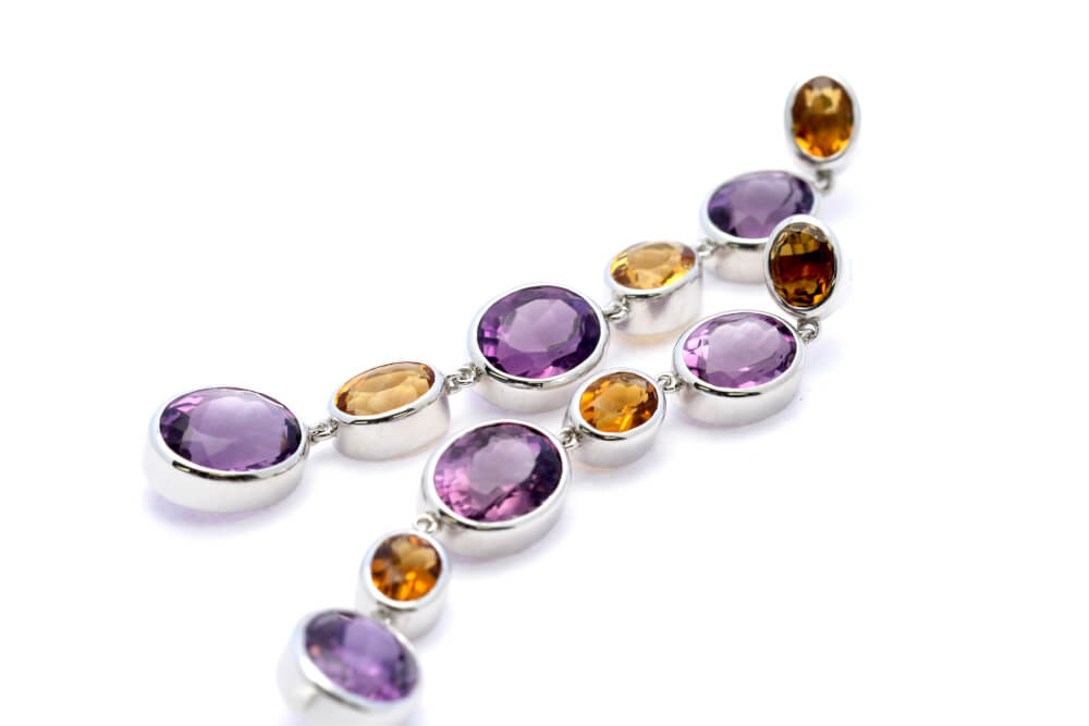 AMETHYST CITRIN OHRSCHMUCK